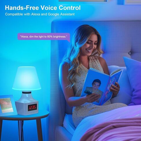 FRIDEKO HOME LED Smart Light Bulbs - Wi-Fi & Bluetooth Light Bulbs, Color Changing Light Bulb Compatible with Alexa and Google Assistant, A19 E26 RGBTW Light Bulb, 800LM (4 Pack) in Saudi Arabia