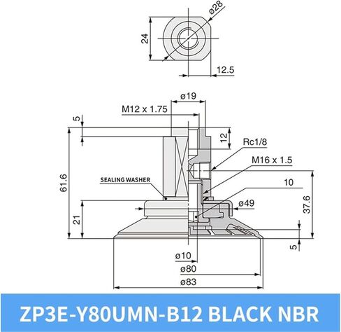 1Pcs ZP3E-Y32/40/50/63/100/125UMS Flat White Silicone Heavy Duty Vacuum Suction Sucker Cup(ZP3E-Y50UMS-AL14) in Saudi Arabia