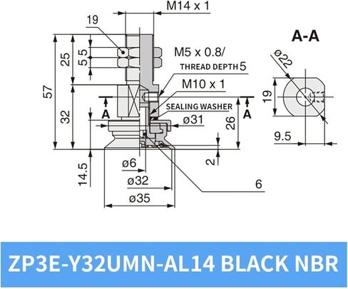 1Pcs ZP3E-Y32/40/50/63/100/125UMS Flat White Silicone Heavy Duty Vacuum Suction Sucker Cup(ZP3E-Y50UMS-AL14) in Saudi Arabia