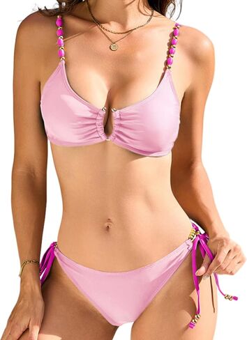RIHOAS Women's U-Wire Bikini Sets,Two Piece Bathing Suit for Women with Adjustable Spaghetti Straps & Removable Pads in Saudi Arabia