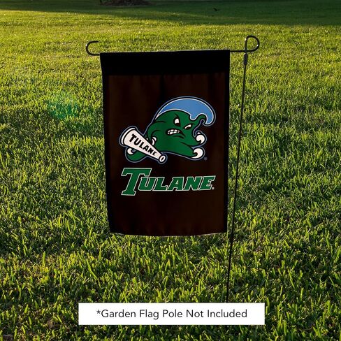 علم حديقة TU Garden Cactus Tulane University - 19 × 12 بوصة لافتة مموجة باللون الأخضر من تولين، للعرض والمناسبات الخارجية (تصميم H) in Kuwait