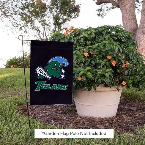 علم حديقة TU Garden Cactus Tulane University - 19 × 12 بوصة لافتة مموجة باللون الأخضر من تولين، للعرض والمناسبات الخارجية (تصميم H) in Kuwait