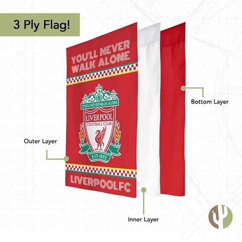 Desert Cactus Liverpool FC LFC Garden Flag – 19 x 12 Inch Football Soccer Liverpool FC Banner, for Outdoor Display and Events (Garden Flag D) in Kuwait