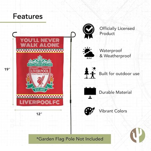 Desert Cactus Liverpool FC LFC Garden Flag – 19 x 12 Inch Football Soccer Liverpool FC Banner, for Outdoor Display and Events (Garden Flag D) in Kuwait