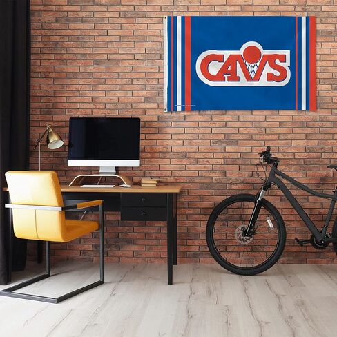 Rico Industries NBA Cleveland Cavaliers Retro 3' x 5' Banner Flag 3' x 5' Banner Flag Single Sided - Indoor or Outdoor - Home Décor in Kuwait