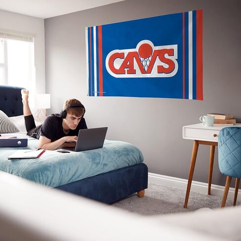 Rico Industries NBA Cleveland Cavaliers Retro 3' x 5' Banner Flag 3' x 5' Banner Flag Single Sided - Indoor or Outdoor - Home Décor in Kuwait