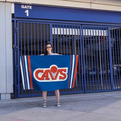 Rico Industries NBA Cleveland Cavaliers Retro 3' x 5' Banner Flag 3' x 5' Banner Flag Single Sided - Indoor or Outdoor - Home Décor in Kuwait