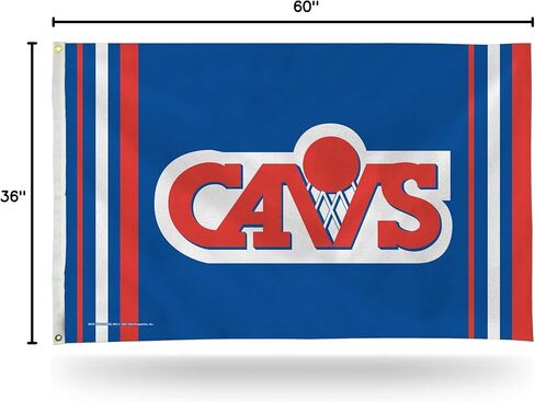 Rico Industries NBA Cleveland Cavaliers Retro 3' x 5' Banner Flag 3' x 5' Banner Flag Single Sided - Indoor or Outdoor - Home Décor in Kuwait