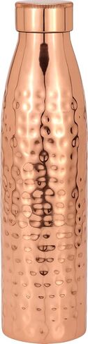 Kitchen Science Authentic Ayurvedic Copper Water Bottle (34 oz/1000 ml) with Carrying Canvas Bag – 100% Pure Copper Drinking Bottle, Leakproof, Durable & Health-Boosting in Kuwait