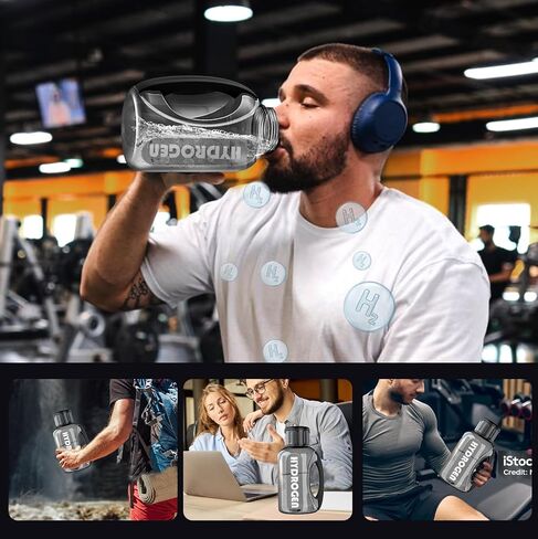 Hydrogen Water Bottle, 50 oz (1.5 Liter) Hydrogen Sport Water Bottles with Advanced Hydrogen Production Technology, Portable Rechargeable Water Generator Ionizer for Home, Office, and Travel in Kuwait