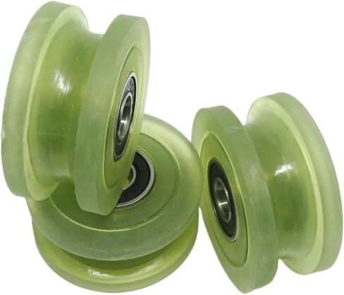 2 قطع 40 مم OD PU مطلية بعجلات أخدود على شكل حرف U مع محامل 698RS مزدوجة PUUT69840-18 8x40x18 ملم بكرات تحمل البولي يوريثين in Kuwait