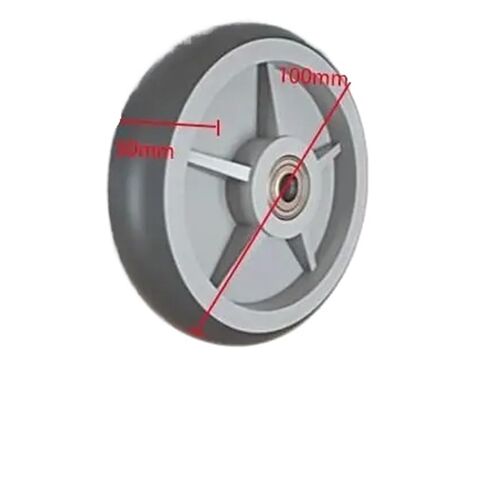 1 Piece 4 inch Rubber Heavy Duty casters Plated TPR Silent Wheel Trolley Industrial Trailer Single(TPR) in Kuwait