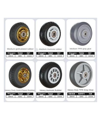 1 Piece 4 inch Rubber Heavy Duty casters Plated TPR Silent Wheel Trolley Industrial Trailer Single(TPR) in Kuwait