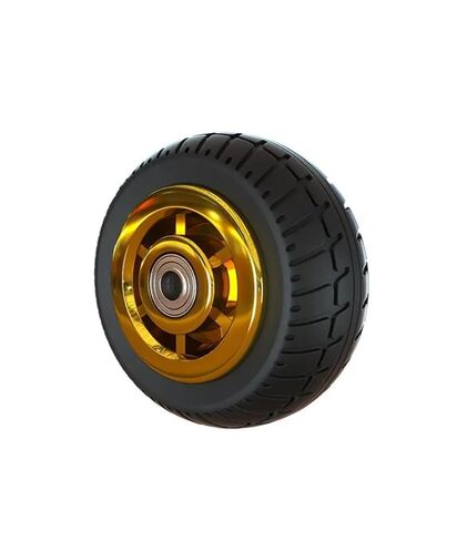 1 Piece 4 inch Rubber Heavy Duty casters Plated TPR Silent Wheel Trolley Industrial Trailer Single(TPR) in Kuwait
