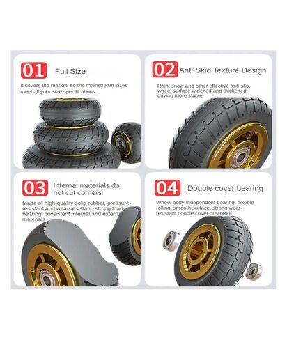1 Piece 4 inch Rubber Heavy Duty casters Plated TPR Silent Wheel Trolley Industrial Trailer Single(TPR) in Kuwait