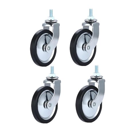 4-Pack 3-inch Lead Screw Chrome Plated/braked Dining Wheel PP Caster Trolley Silent Wheel Furniture(Universal) in Saudi Arabia
