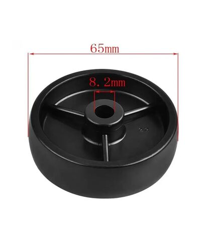 Set of 4 casters 2.5 inch Black PP Single Wheel Inner Hole 8 mm Without Bearing Plastic Diameter 65 mm for Home use in Saudi Arabia