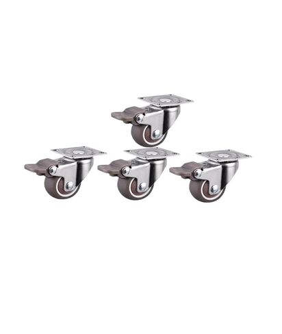 Pack of 4 1.5-inch casters TPE Universal Wheels with Brake Light Single Bearing Anti-Winding Silent Furniture in Kuwait