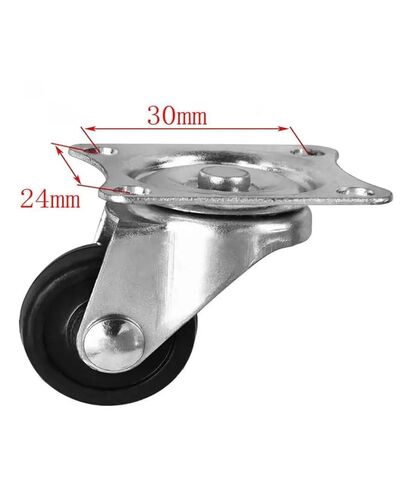 Set of 4 casters 1.25 inches Rubber Swivel Wheels Height 4 cm Silent Diameter 3 cm in Kuwait