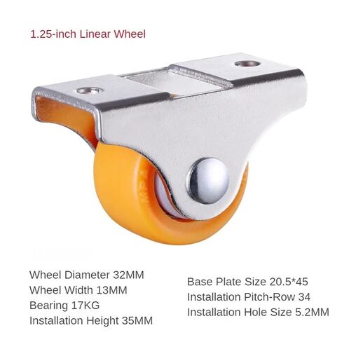 4 Pack 1.25 Inch Furniture Linear Wheels Rigid Plastic Pp Silent Directional Fixed Casters Sliding Door Pulleys in Saudi Arabia