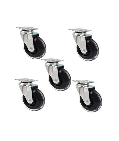 5 Pack Casters 3 Inch PU Polyurethane Transparent Furniture Office in Kuwait