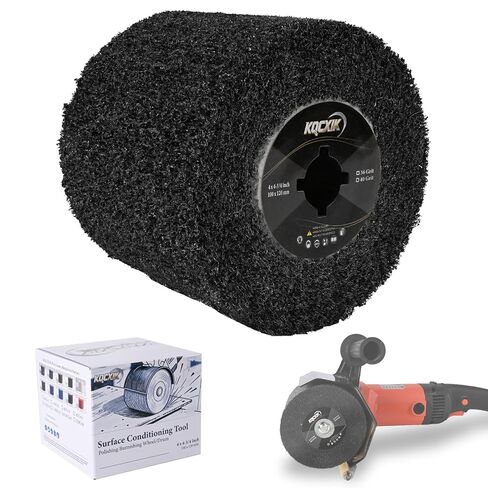 4.7" x 4" Surface Conditioning Tool, Alumina Wire Drawing Wheel for Burnishing Machines, Widely Applicable Abrasive Drum for Copper, Aluminum, Stainless Steel Polishing and Rust Removal in Saudi Arabia