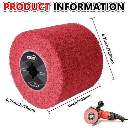 4.7" x 4" Surface Conditioning Tool, Alumina Wire Drawing Wheel for Burnishing Machines, Widely Applicable Abrasive Drum for Copper, Aluminum, Stainless Steel Polishing and Rust Removal in Saudi Arabia