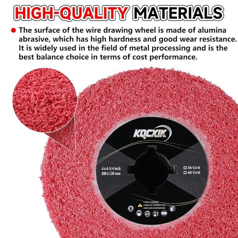 4.7" x 4" Surface Conditioning Tool, Alumina Wire Drawing Wheel for Burnishing Machines, Widely Applicable Abrasive Drum for Copper, Aluminum, Stainless Steel Polishing and Rust Removal in Saudi Arabia