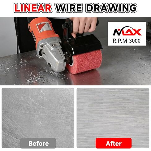 4.7" x 4" Surface Conditioning Tool, Alumina Wire Drawing Wheel for Burnishing Machines, Widely Applicable Abrasive Drum for Copper, Aluminum, Stainless Steel Polishing and Rust Removal in Saudi Arabia