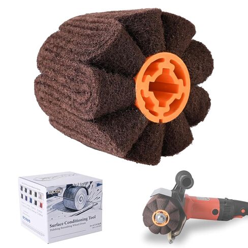 4.7" x 4" Surface Conditioning Tool, Alumina Wire Drawing Wheel for Burnishing Machines, Widely Applicable Abrasive Drum for Copper, Aluminum, Stainless Steel Polishing and Rust Removal in Saudi Arabia