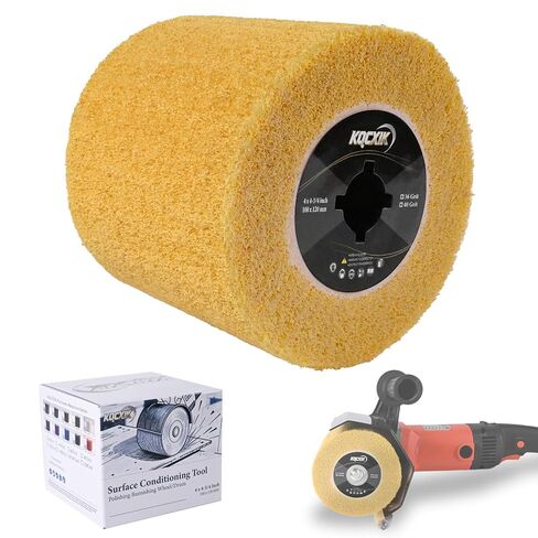 4.7" x 4" Surface Conditioning Tool, Alumina Wire Drawing Wheel for Burnishing Machines, Widely Applicable Abrasive Drum for Copper, Aluminum, Stainless Steel Polishing and Rust Removal in Saudi Arabia