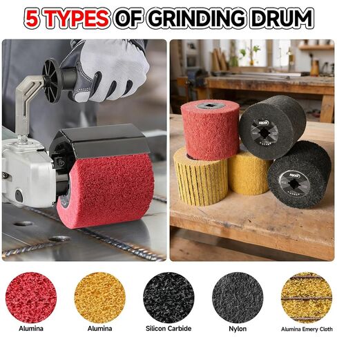 4.7" x 4" Surface Conditioning Tool, Alumina Wire Drawing Wheel for Burnishing Machines, Widely Applicable Abrasive Drum for Copper, Aluminum, Stainless Steel Polishing and Rust Removal in Saudi Arabia