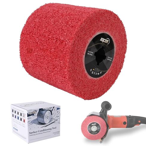 4.7" x 4" Surface Conditioning Tool, Alumina Wire Drawing Wheel for Burnishing Machines, Widely Applicable Abrasive Drum for Copper, Aluminum, Stainless Steel Polishing and Rust Removal in Saudi Arabia
