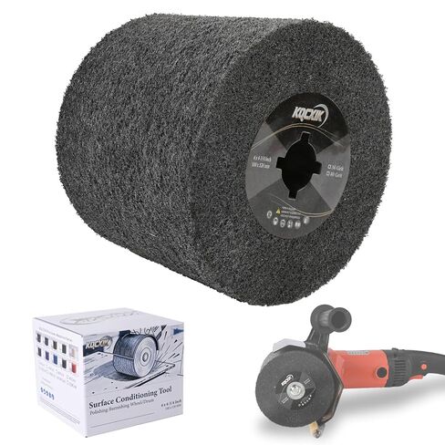 4.7" x 4" Surface Conditioning Tool, Alumina Wire Drawing Wheel for Burnishing Machines, Widely Applicable Abrasive Drum for Copper, Aluminum, Stainless Steel Polishing and Rust Removal in Saudi Arabia
