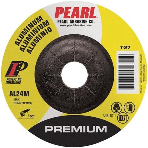 عجلة طحن مركزية مضغوطة Pearl Premium مقاس 4-1/2 بوصة × 1/4 بوصة × 7/8 بوصة - من الألومنيوم (عبوة من 25 قطعة) in Kuwait
