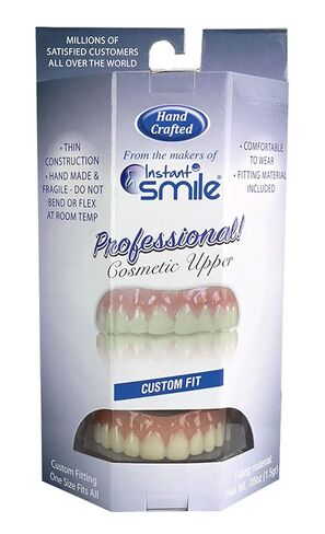 Professional Cosmetic Upper - New from Instant Smile! Hand Crafted Detail, Custom fit at Home! Works Best in Medium to Large Sized Mouths. in Kuwait