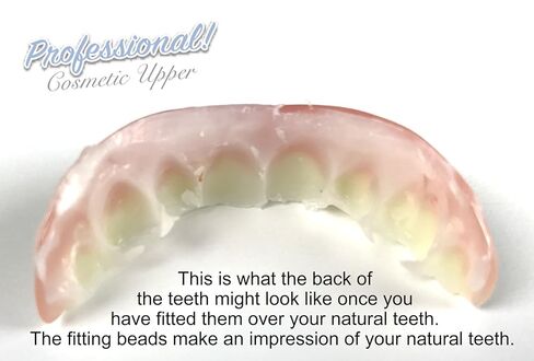 Professional Cosmetic Upper - New from Instant Smile! Hand Crafted Detail, Custom fit at Home! Works Best in Medium to Large Sized Mouths. in Kuwait