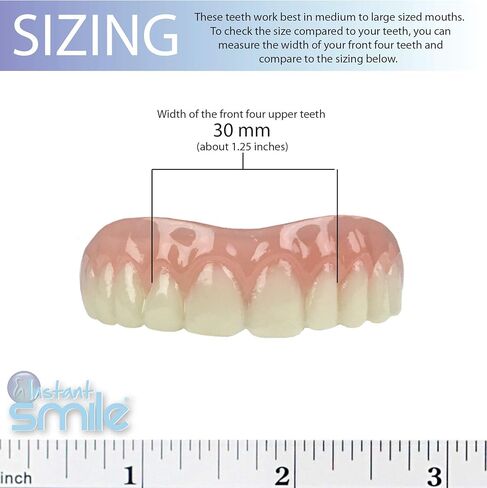 Professional Cosmetic Upper - New from Instant Smile! Hand Crafted Detail, Custom fit at Home! Works Best in Medium to Large Sized Mouths. in Kuwait