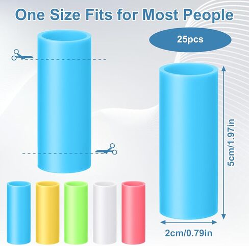 25-Pack Silicone Finger Sleeve,Lavender-Infused Silicone Finger Tip Protectors,Soft Fingers Sleeves Protectors for Dry, Cracked Skin & Friction Protection, 5 Colors in Kuwait
