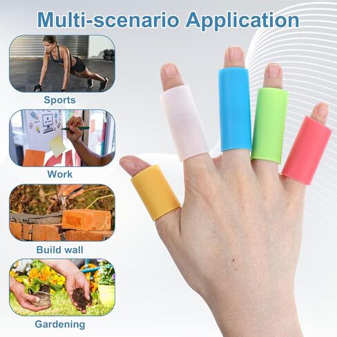 25-Pack Silicone Finger Sleeve,Lavender-Infused Silicone Finger Tip Protectors,Soft Fingers Sleeves Protectors for Dry, Cracked Skin & Friction Protection, 5 Colors in Kuwait