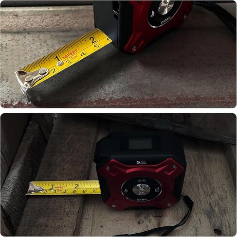 5 in 1 Laser Tape Measure with Level | 196ft/60M Laser Distance Meter Display On Backlit LCD Screen with 16ft/5m AutoLock Measuring Tape | Ft/Inch/Fractions/M/mm (Red 2in1 Laser) in Kuwait