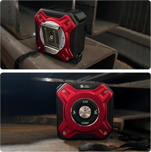 5 in 1 Laser Tape Measure with Level | 196ft/60M Laser Distance Meter Display On Backlit LCD Screen with 16ft/5m AutoLock Measuring Tape | Ft/Inch/Fractions/M/mm (Red 2in1 Laser) in Kuwait
