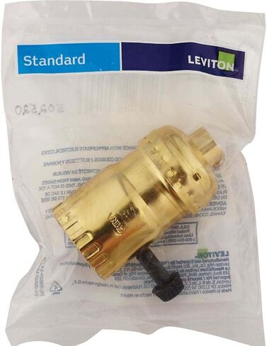 Leviton Electrolier 1-Circuit Lamp Holder, 250 W, Incandescent, Medium, No Size, Brass, 10083-16 in Kuwait