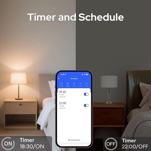 محول مقبس لمبة إضاءة LoraTap Smart Wi-Fi، صوت لـ Alexa/Google، مجموعة تطبيقات الحياة الذكية ومؤقت، 60 وات كحد أقصى، متوافق مع ساطع، E26/E27 in Kuwait