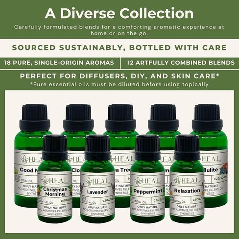 H.E.A.L. Bergamot Essential Oil – 100% Pure Steam Distilled Citrus Bergamot Aromatherapy Oil for Diffusers & DIY Blends 1oz in Kuwait