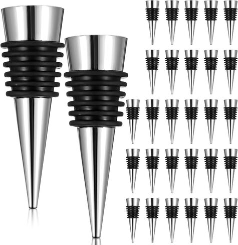 30pcs Wine Bottle Stopper Set Kit Wine Stopper Reusable Decorative Bottle Stoppers Stainless Steel WineBottle Corks Wines Saver Corks Hardware for Kitchen Bar Gifts Holiday Party Wedding in Kuwait