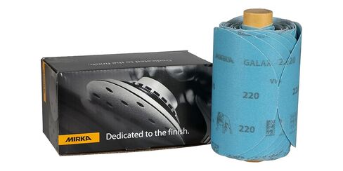 Mirka Galaxy Sandpaper 5 inch - Grit 600, 100 Discs/Linkroll - Self Adhesive PSA - Premium Abrasive for Epoxy Resin, Wood, Metal - Non-Clogging, Self-Sharpening Technology - Ideal for Power Sanders in Saudi Arabia