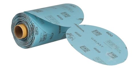 Mirka Galaxy Sandpaper 5 inch - Grit 600, 100 Discs/Linkroll - Self Adhesive PSA - Premium Abrasive for Epoxy Resin, Wood, Metal - Non-Clogging, Self-Sharpening Technology - Ideal for Power Sanders in Saudi Arabia
