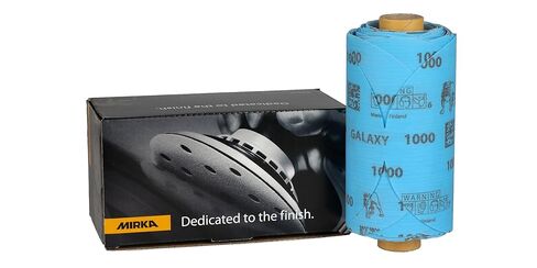 Mirka Galaxy Sandpaper 5 inch - Grit 600, 100 Discs/Linkroll - Self Adhesive PSA - Premium Abrasive for Epoxy Resin, Wood, Metal - Non-Clogging, Self-Sharpening Technology - Ideal for Power Sanders in Saudi Arabia