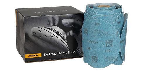 Mirka Galaxy Sandpaper 5 inch - Grit 600, 100 Discs/Linkroll - Self Adhesive PSA - Premium Abrasive for Epoxy Resin, Wood, Metal - Non-Clogging, Self-Sharpening Technology - Ideal for Power Sanders in Saudi Arabia